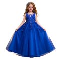 thumbnail image 2 of Angala Formal Princess Dress For Girls Sleeveless Crew Neck Solid Color Girls Performance Dresses, 2 of 6