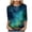 Dark Green, variant on Womens Dreamy Galaxy Blouses Starry Sky Print 3/4 Sleeve Crew Neck Loose Fit Casual Summer Tops