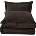 thumbnail image 2 of Chezmoi Collection Ultra-Soft Micromink Sherpa King Size Comforter Set with 2 Pillow Shams, Reversible Plush Bedding Comforter 3-Piece, Chocolate, 2 of 3