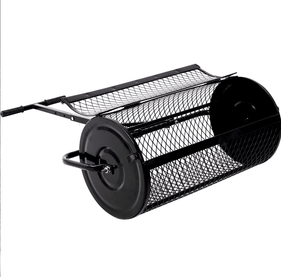 24-Inch Peat Moss Spreader Metal Mesh Compost Roller for Garden Care