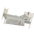 thumbnail image 1 of Cama de hierro para casa de muñecas, cama doble, accesorios de fotografía realista, muebles en miniatura, habitación, Retro para ventana de, 1 of 8