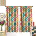 thumbnail image 2 of Mid Century Curtains,Mid Century Modern Geometric Atomic Shapes Kitchen Window Drapes,Retro Style Boho Print Set for Cafe Living Room Bedroom 26"W x 54"L (Pack of 2), 2 of 6