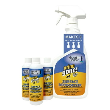 Urine Gone Surface Odor Remover Concentrate for Pee, Poo, Marking and Garbage Odors In & Out of Home. Makes 73.5 oz.