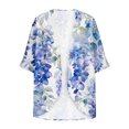 thumbnail image 4 of VEKDONE 3/4 Puff Sleeve Chiffon Cardigan for Women Fashion Print Lightweight Capes Ladies Loose Fit Breathable Cover Ups Hawaiian Beach Cardigans, 4 of 5