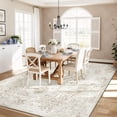 thumbnail image 6 of 8x10 Area Rugs For Living Room  Washable Vintage Boho Neutral Medallion Rug Non Slip Low Pile Floor Carpet Bedroom Dining Home Office (beige 8'x10'), 6 of 7