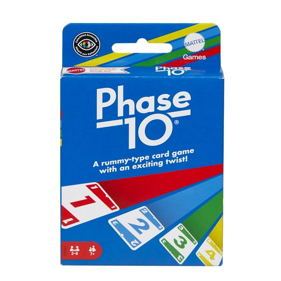 Phase 10 Card Game for 2-6 Players Ages 7 Years and Up