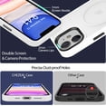 thumbnail image 6 of Strong Magnetic for iPhone 11 Case Compatible with Magsafe, [13FT Drop Resistant] Translucent Matte Skin Feeling Back, Aluminum Alloy Keys Shockproof Phone Case iPhone 11, Frosted White, 6 of 14