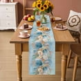 thumbnail image 2 of Beach Coastal Blue Table Runner - 36 Inch Long Nautical Shell Starfish Coral Summer Cotton and Linen Blended Dress Scarves Farmhouse Table Runner for Kitchen Dining, Coffee Table, 13" x 36", 2 of 8