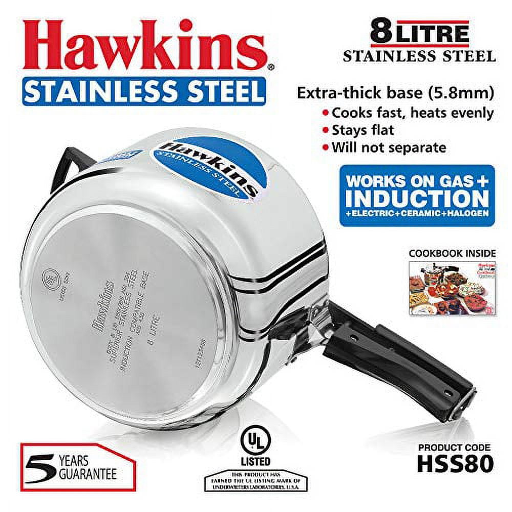 Hawkins Stainless Steel 8.0 Litre Pressure Cooker