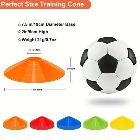 

SHZHYUESONGKJ Thickened Soccer Cones Set with Carry Bag and Holder - 50pcs for Professional Sports Training Ideal for Football Basketball Practice Equipment and More