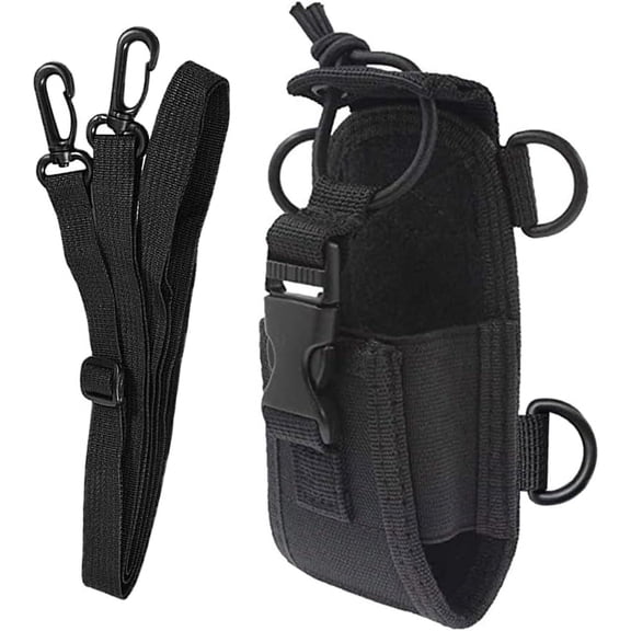 Universal Nylon Two Way Radio Pouch Holster, Multi-Function Walkie Talkie Case Bag Compatible with Baofeng UV5R UV82 UV5RA, HYT 888S, Retevis H777, Kenwood, Yaesu, Icom, Motorola & GPS Devices
