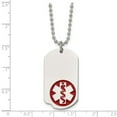 thumbnail image 3 of White Stainless Steel necklace with pendant Red 22 in 1 mm, 3 of 3