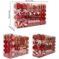 thumbnail image 3 of 105ct Assorted Christmas Ball Ornaments Set - RED, Shatterproof Decorations Christmas Tree Ornaments, Hooks Included, 3 of 7