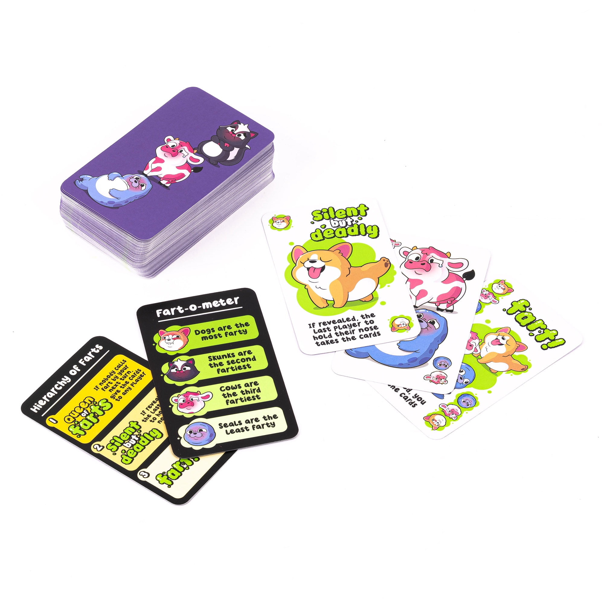 Professor Puzzle: Queen of Farts - Flatulent Animal Card Game, Pair Matching & Card Discarding, Gassy Fun Party Game, Family-Kids Ages 6+, 3-6 Players