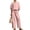 Pink, variant on UDAUDU Womens 2 Piece Linen Set Casual Collar Button Shirt And Drawstring Wide Leg Pants Outfit Beige L
