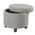 thumbnail image 3 of Otomana Benzara redonda de madera con tapa abatible, 3 of 6