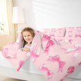 thumbnail image 4 of Manfei Chic Pink Bow 7-Piece Twin Bedding Sets For Kids,3D Letter E Initial Monogram Print Bedding Comforter Set,Pink Reversible, 4 of 7