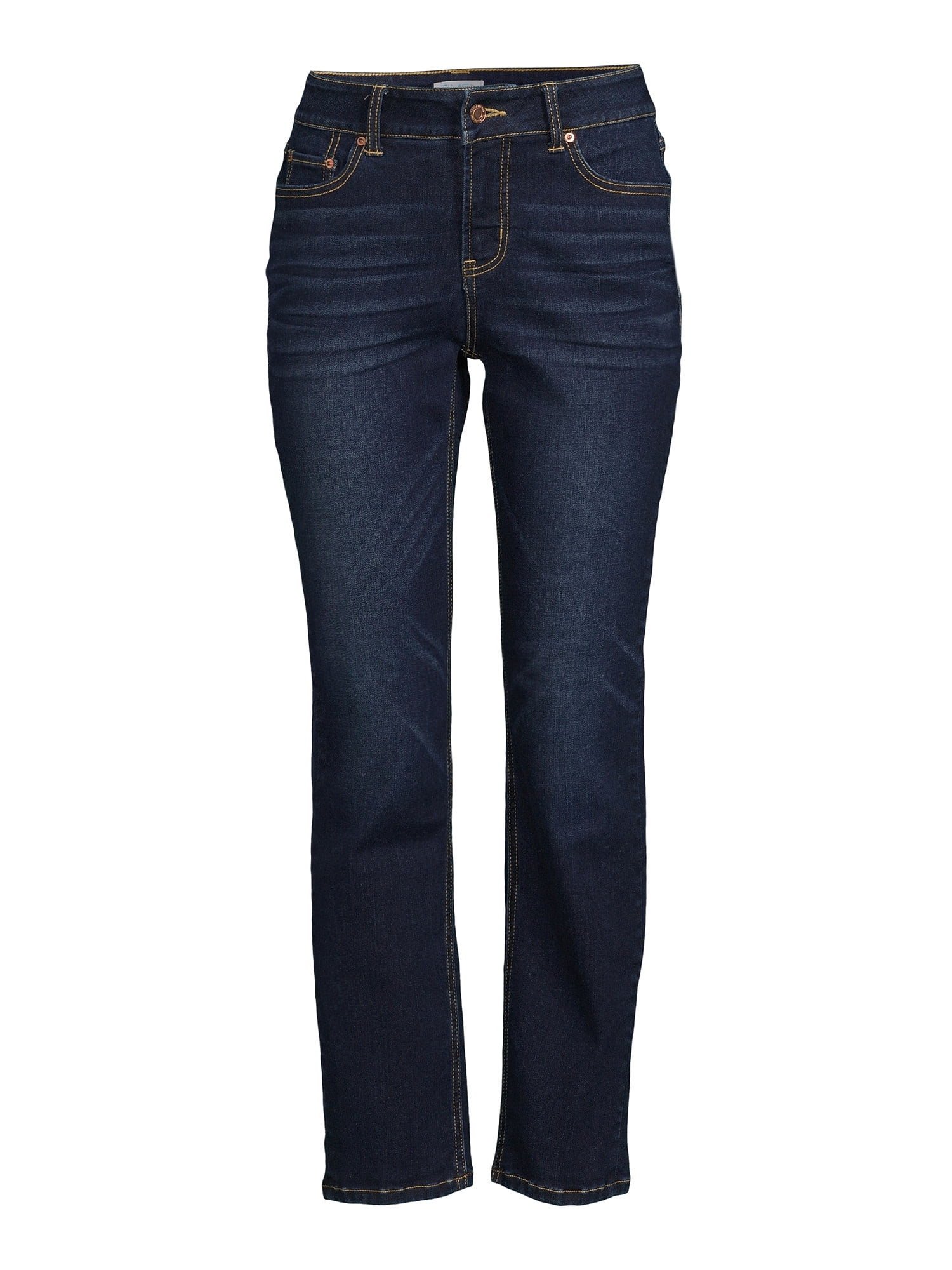 Time and Tru Women’s Mid Rise Straight Jeans, 29" Inseam for Regular, Sizes 2-18