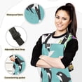 thumbnail image 4 of Kigai Killer Whale Pattern Oven Mitts and Pot Holders with Chef Apron,Set of 5 Heat Resistant Kitchen Gloves and Silicone Non-Slip Potholders Adjustable Neck Buckle Chef Apron, 4 of 6