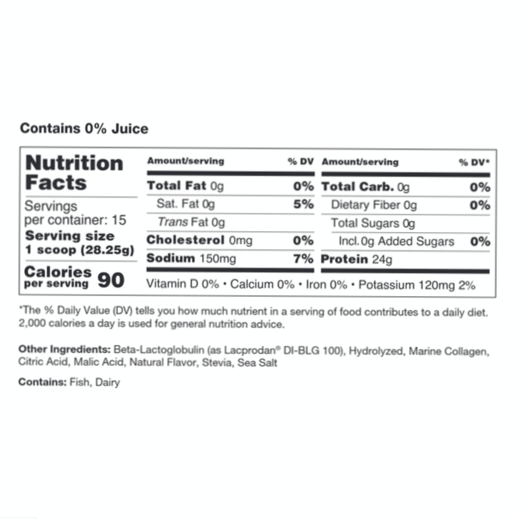 Clear Protein & Collagen Peptides Protein Powder Drink Mix - Naturally Sweetened & Flavored Protein + Marine Collagen - 15 Servings (Watermelon Lime)