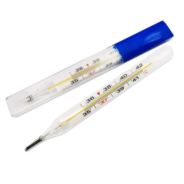 Termómetro analógico para la fiebre para adultos mayores - fácil de leer, no requiere pilas | Medidor de temperatura preciso de 35-42 °C | Vidrio médico de precisión duradero | Diseño clásico y