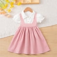 thumbnail image 4 of Amidoa Girl Dresses Puff sleeves A-Line Dress Casual Summer Sundress for Kids Pink Size 3T, 4 of 8