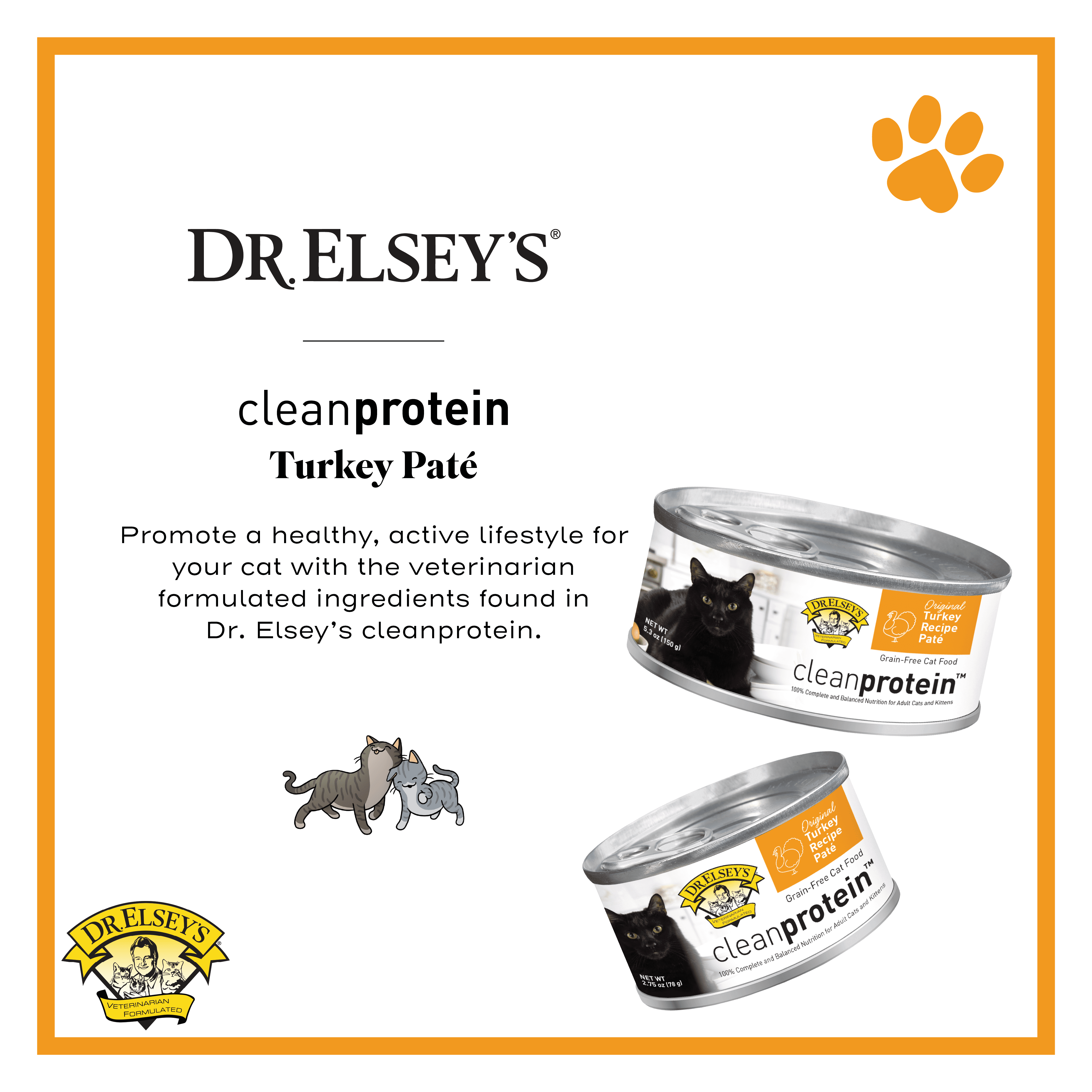 Dr. Elsey's cleanprotein Turkey Flavor Wet Cat Food, 5.3 oz. can (24 pack case)