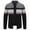 Gray, variant on ohmzyzo Sweaters for Men Full Zip Cardigan Sweaters Casual Cable Knitted Stand Collar Coats Slim Fit Thermal Tops for Men Color Blocked Tops Dark Gray L