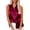 Red, variant on QASIEATN Womens Sleeveless Button Down Shirt Silky Satin Blouse Business Work Summer Tank Top