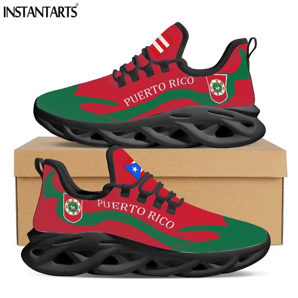 Zapatillas deportivas con estampado de la bandera de Puerto Rico para mujer, ligeras y suaves, de malla, cómodas para caminar,