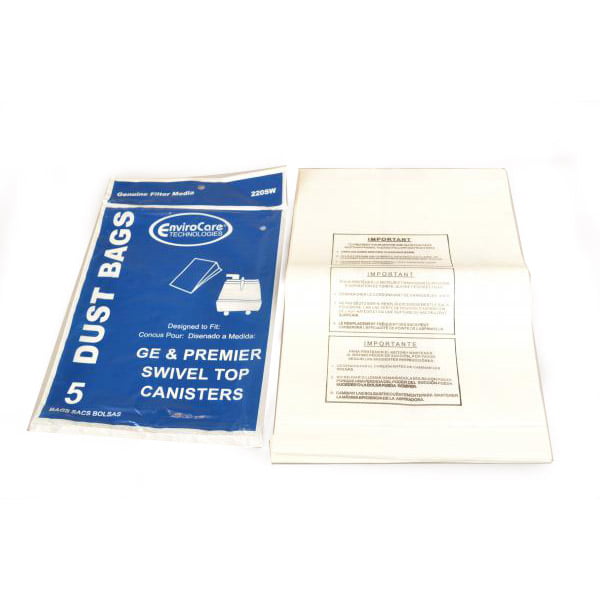 White Westinghouse Home Cleaning System Vacu 3 GE Canister CN1 CN-1 Vacuum Bags 