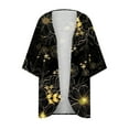 thumbnail image 4 of Luxalzxs Summer Cardigans for Women Lightweight 3/4 Sleeve Cute Floral Print Open Front Beach Cover Up Loose Plus Size Sheer Chiffon Kimono Cardigans Jackets, 4 of 5