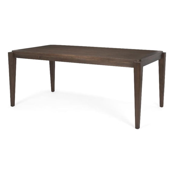 Teva Dark Brown Wood Rectangular 72" Dining Table