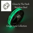 thumbnail image 4 of Glow in Dark Wedding Band Ring for Men or Women 8mm Stainless Steel or Black Ginger Lyne, 4 of 5