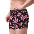 thumbnail image 2 of Yiaed Lilies Flowers Print Men's Soft Cotton Boxer Shorts Breathable Boxers Underwear Moisture-Wicking Underwear Stretch Boxer Briefs for Man-Medium, 2 of 5