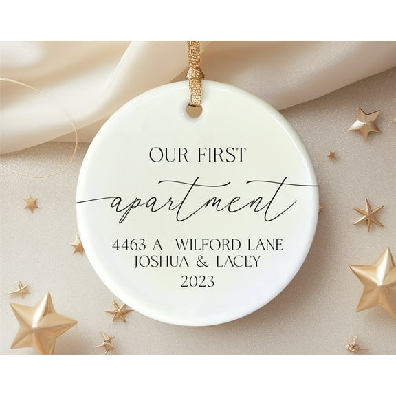 Our First Apartment Ornament 2025, Personalized First Christmas in New Home Keepsake Decoration