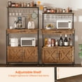 thumbnail image 3 of Behost Baker's Rack with Cabinet, Kitchen Adjustable Storage Shelves for Microwave Cart Oven Stand Coffee Bar, Rustic Brown, 3 of 14