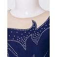 thumbnail image 5 of YIZYIF Kids Girls Long Sleeve Shiny Rhinestone Skating Dance Dress Gymnastic Competition Leotard Navy Blue 10, 5 of 7