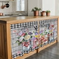 thumbnail image 6 of Spring Flowers Tier Curtains 36 Inch Length, Farmhouse Black Plaid Wood Grain Cafe Short Curtains for Bathroom Over Sink, Small Kitchen Curtain Light Filtering Tiered Drapes 2 Panels 27.5"Wx36"L, 6 of 8