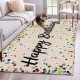 thumbnail image 3 of Area Rug for Living Room, Beige Birthday Non-Slip Indoor Large Carpet for Bedroom/Dining Room, Colorful Confetti Ribbons Polka Dots Classroom Washable Low-Profile Floor Mat Runner Rugs - 2.7 x 5 Ft, 3 of 7