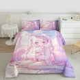 thumbnail image 2 of jejeloiu Cute Toy Bear Twin Comforter Sets,Pink Anime Girls Bedding Set For Princess Reversible 2-Piece, 2 of 8