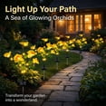 thumbnail image 6 of Rirool Solar Orchid Flower Garden Stake Lights, 7 Heads Warm White Solar Lights Outdoor Waterproof, Decorative Lights for Yard Lawn Patio Pathway, Yellow 2 Pack, 6 of 8