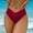 Wine, variant on Dihao Bikini Pants for Women Women's V Cut High Waisted Bikini Bottom Ribbed High Cut Cheeky Swimsuit Bathing Suit Bottoms Swim Pants Shorts Bottom Swimsuit Swimwear Bathing