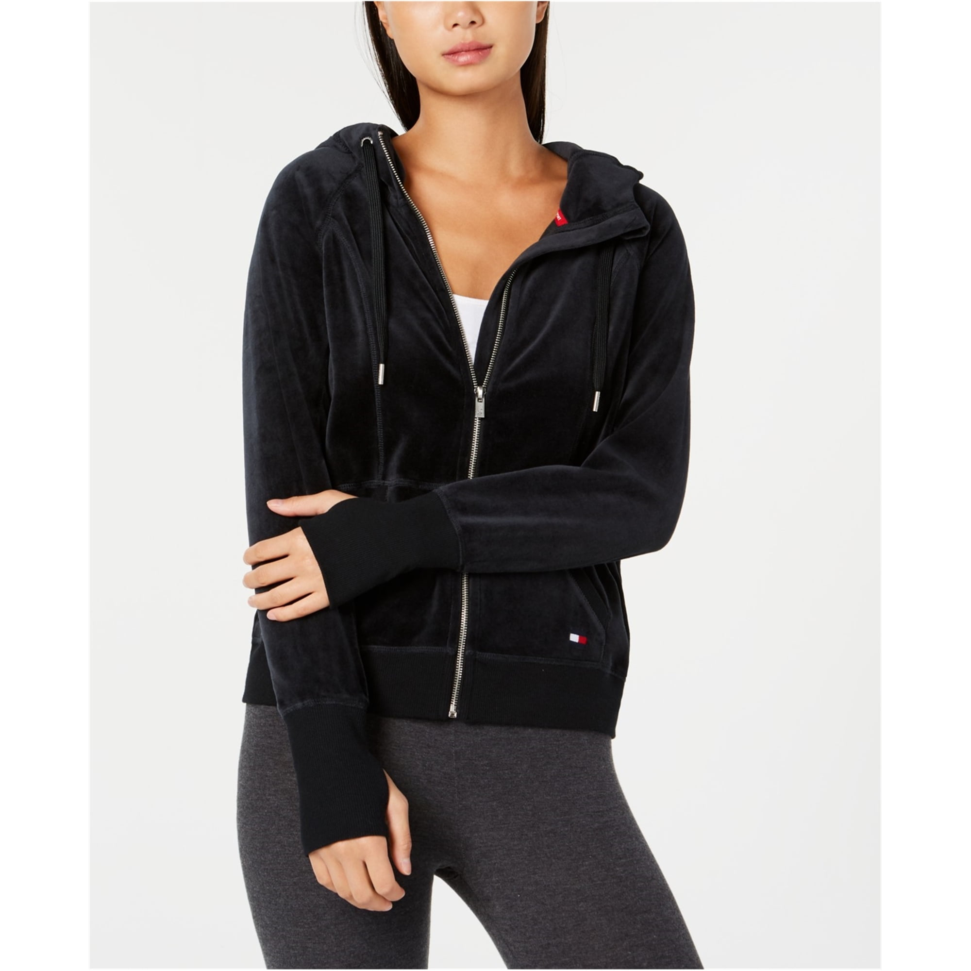 tommy hilfiger velour hoodie