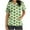Green, variant on EGNMCR Scrub For Women Tops Short Sleeve V-neck Tops Working Uniform St. Patrick Print With Pocket Blouse - Fall/Winter