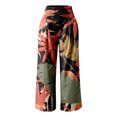 thumbnail image 3 of TYGHBN Women's Printed Elastic High Waist Wide Pants Casual Wide Leg Long Casual Belt Pocket Casual Pant Suits for Women Velour Cute Pants for Women Trendy Womens Cropped Pants Casual Petite Casual, 3 of 4