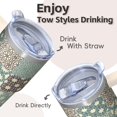 thumbnail image 4 of 20oz Boho Stainless Steel Mug with Lid & Straw - Double Wall Vacuum Insulated Travel Tumbler, Leakproof Thermal Coffee Cup, 4 of 5