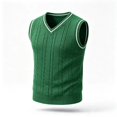 thumbnail image 5 of Mens Sweater Vest V Neck Cable Knit Sweater,Sleeveless Regular Fit Casual Pullover for Fall Winter Layered Wear, 5 of 5