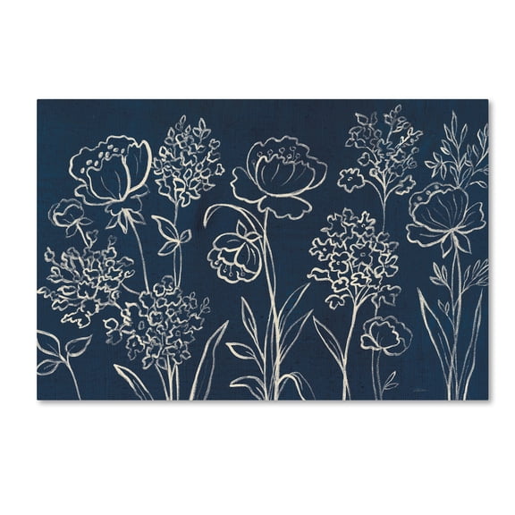 Trademark Fine Art "Indigo Floral I" Canvas Art by Silvia Vassileva