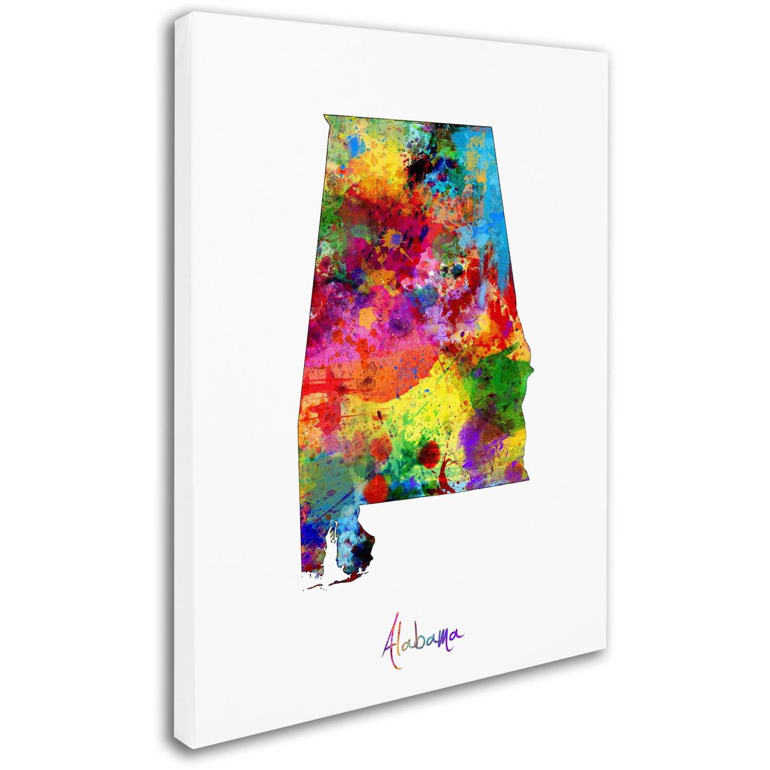 Trademark Fine Art "Alabama Map" Canvas Art by Michael Tompsett